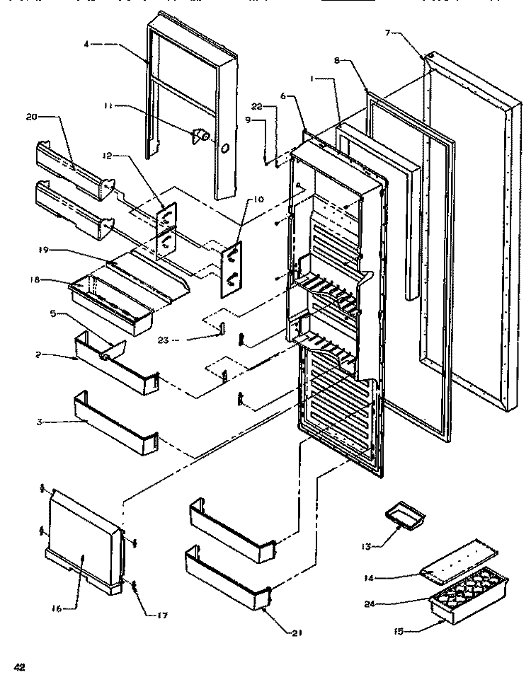 REF DOOR Diagram and Parts List for SRD520SW P1186301W W Amana Refrigerator