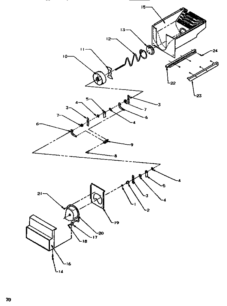 CRUSHED ICE BUCKET Diagram and Parts List for SRD520SW P1186301W W Amana Refrigerator