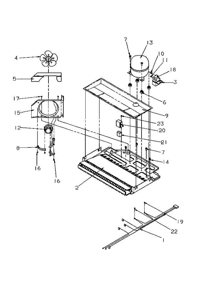 MACHINE COMPARTMENT Diagram and Parts List for TV18S4L P1194902W L Amana Refrigerator