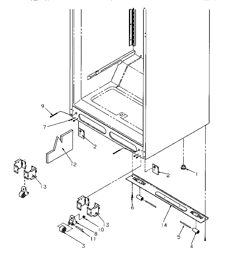 CABINET BOTTOM Diagram and Parts List for TV18S4L P1194902W L Amana Refrigerator
