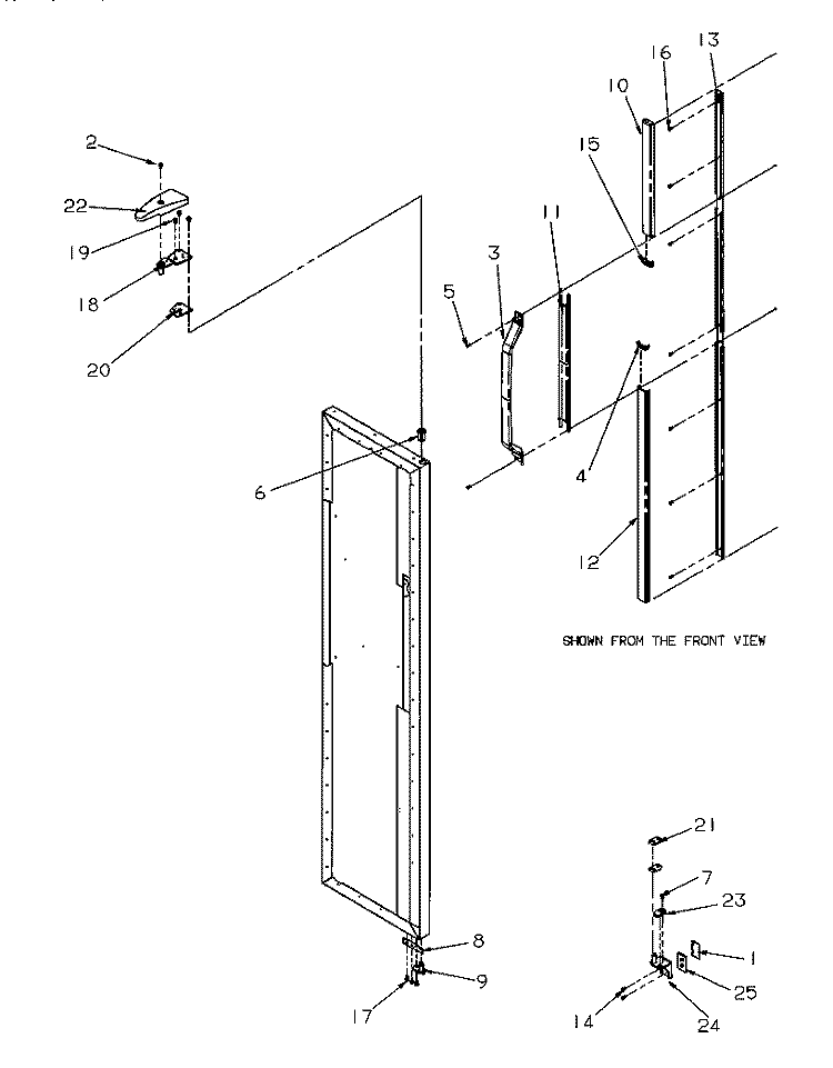 FZ DOOR HINGE AND TRIM Diagram and Parts List for SG521SBL P1197001W L Amana Refrigerator