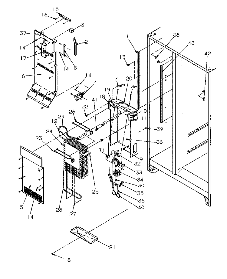FZ EVAP AND AIR HANDLING Diagram and Parts List for SG521SBL P1197001W L Amana Refrigerator
