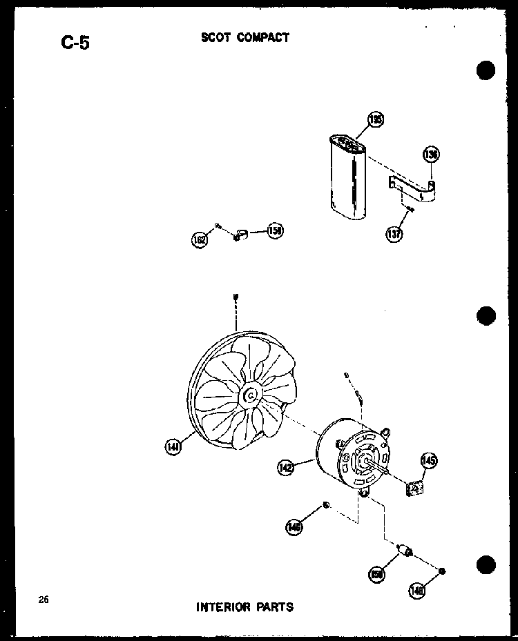 Interior Parts Diagram and Parts List for 11-5J P54336-67R Amana Air Conditioner