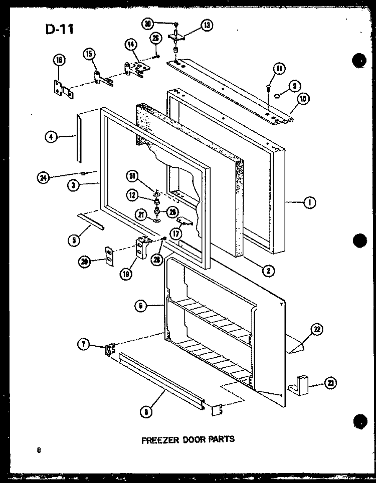 FZ DOOR PARTS Diagram and Parts List for ESBFC16D-G P6023523W G Maytag Refrigerator