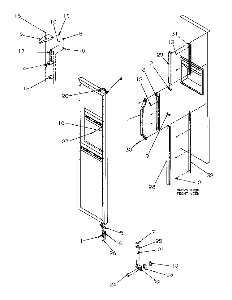 FZ DOOR Diagram and Parts List for SGD521SBL P1197101W L Amana Refrigerator