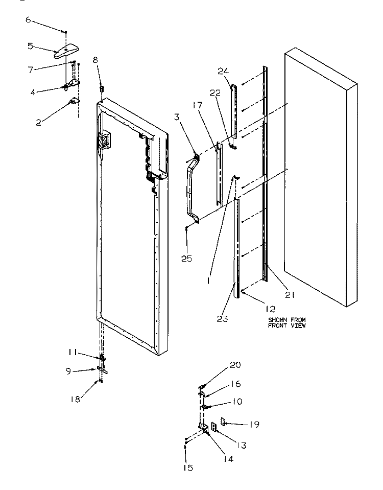 REF DOOR HINGE AND TRIM Diagram and Parts List for SGD521SBL P1197101W L Amana Refrigerator