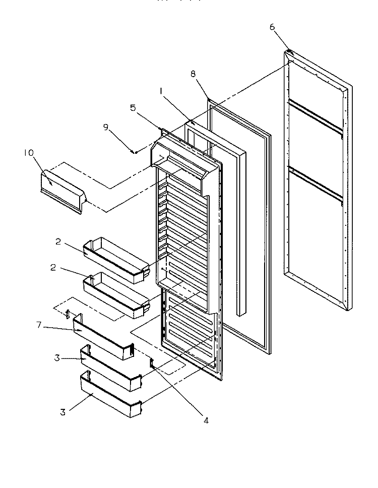 REF DOOR Diagram and Parts List for SGD521SBL P1197101W L Amana Refrigerator