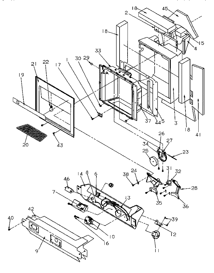 ICE AND WATER CAVITY Diagram and Parts List for SGD521SBL P1197101W L Amana Refrigerator