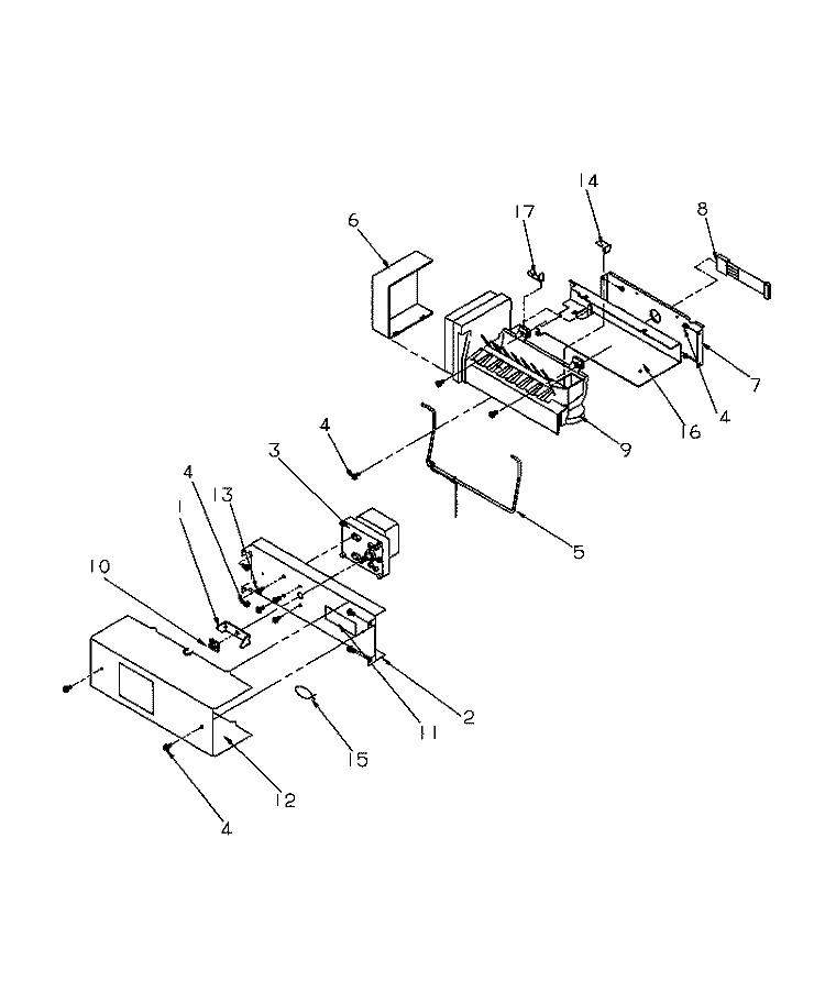 ICE MAKER Diagram and Parts List for SGD521SBL P1197101W L Amana Refrigerator