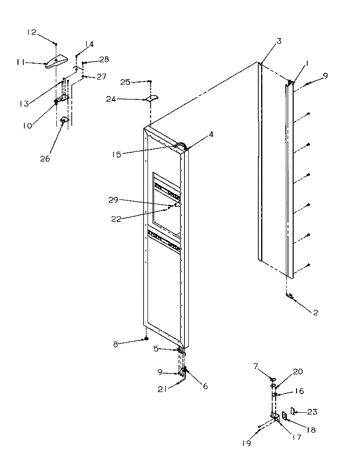 FZ DOOR Diagram and Parts List for SRDE528SBW P1184902W W Amana Refrigerator