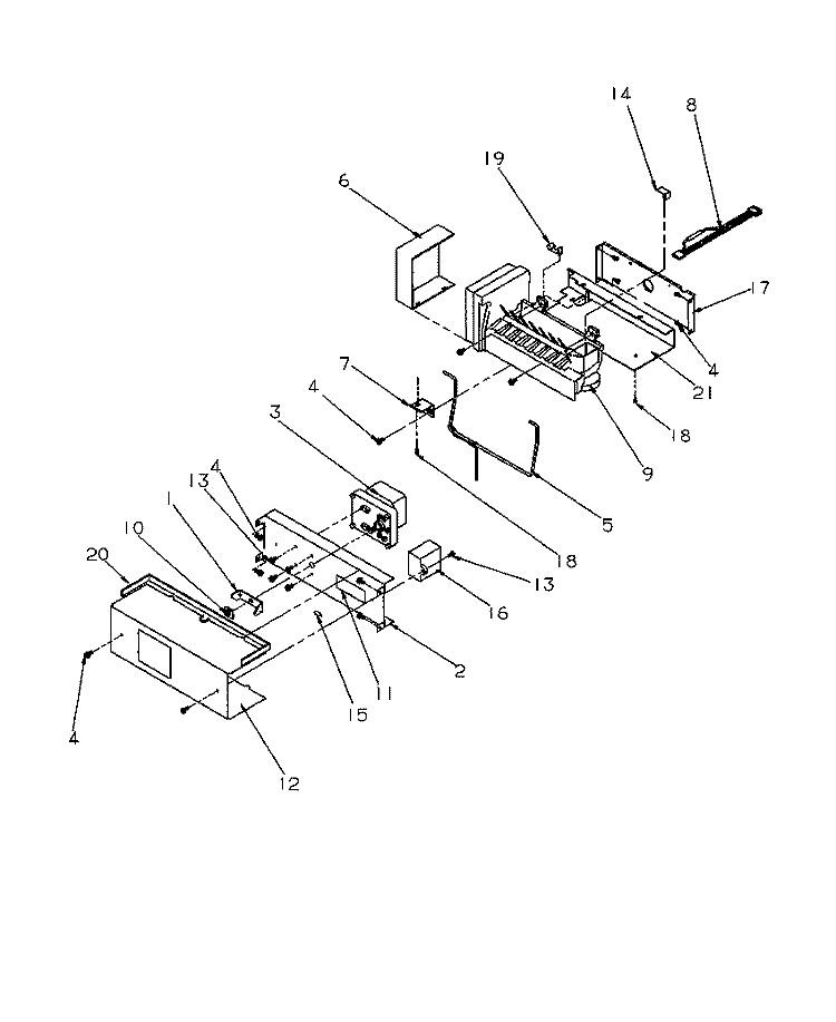 ICE MAKER Diagram and Parts List for SRDE528SBW P1184902W W Amana Refrigerator