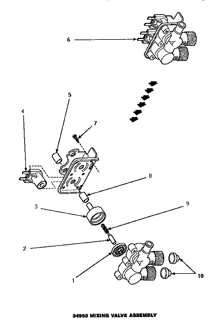 34963 MIXING VALVE ASSY Diagram and Parts List for AWM573W2  Amana Washer