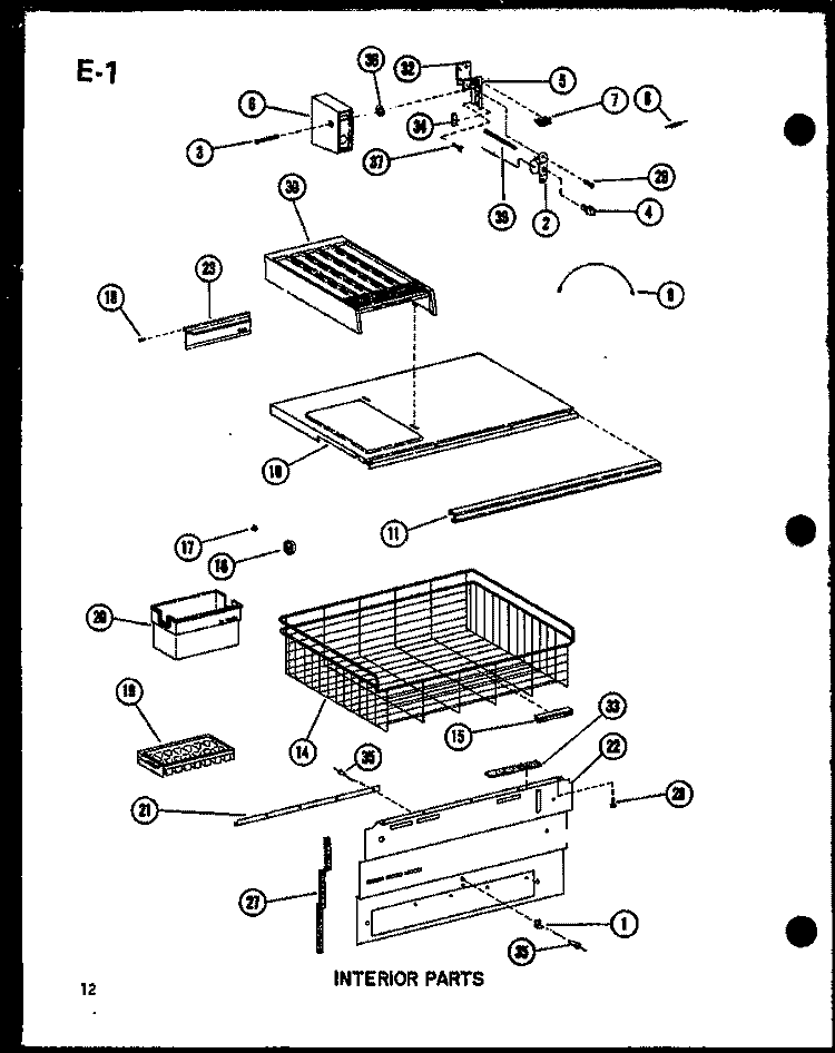 INTERIOR PARTS Diagram and Parts List for ESBFC16D-G P6023523W G Maytag Refrigerator
