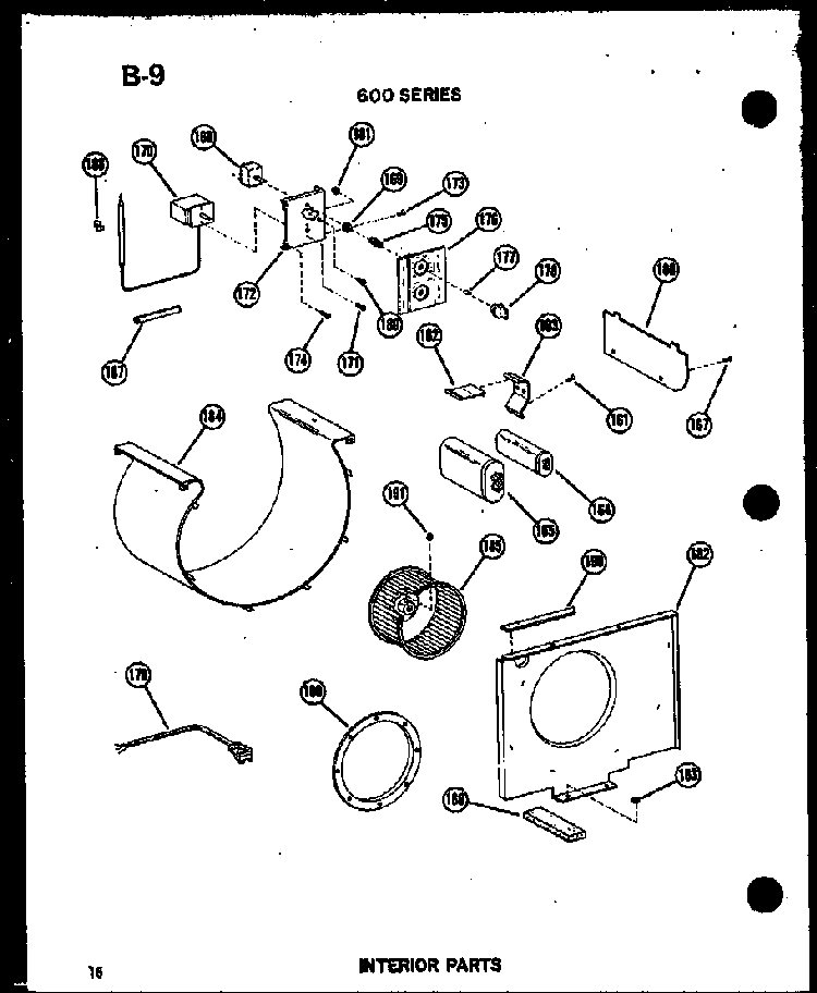Interior Parts Diagram and Parts List for 619-3P P54720-45R Amana Air Conditioner