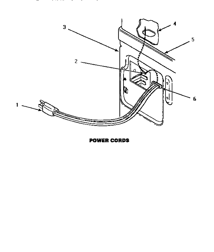 POWER CORD Diagram and Parts List for AEM477W2  Amana Dryer
