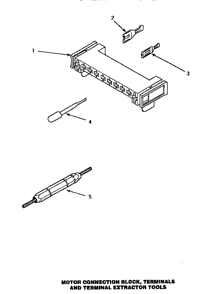 MTR CONN BLOCK / TERM & EXTRACTOR TOOL Diagram and Parts List for AEM477W2  Amana Dryer