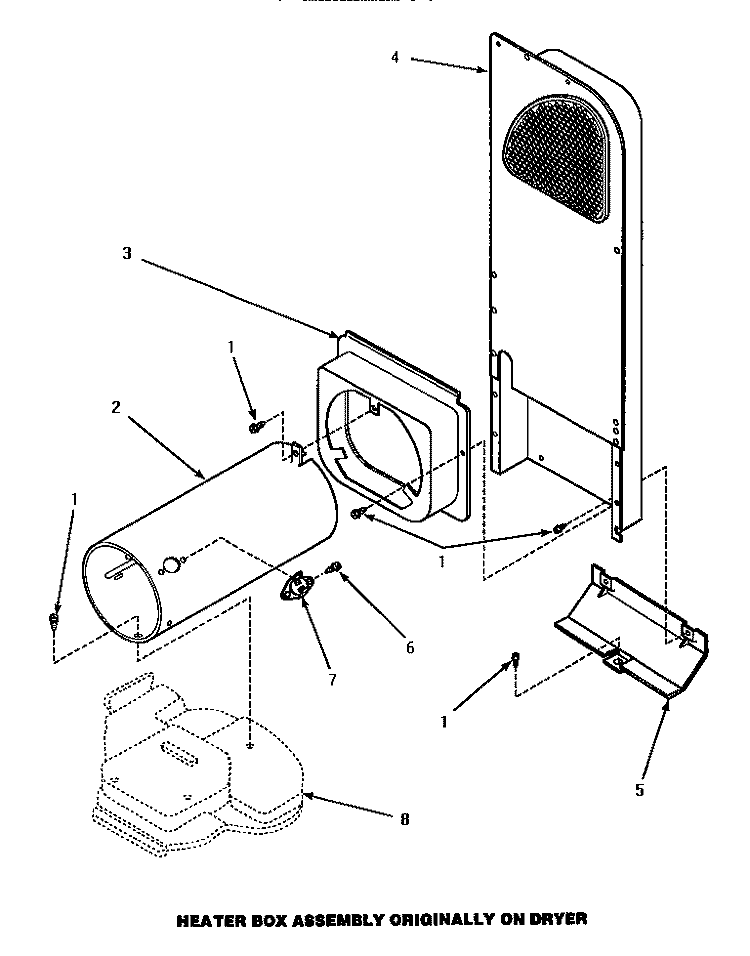HEATER BOX ASSY, ORIGINAL Diagram and Parts List for AGM479W2  Amana Dryer