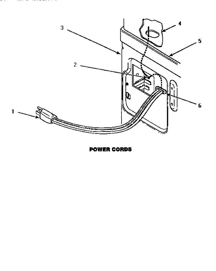 POWER CORD Diagram and Parts List for AGM479W2  Amana Dryer