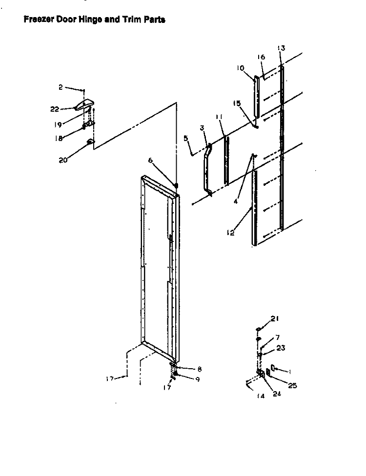 FZ DOOR HINGE AND TRIM PARTS Diagram and Parts List for SX22SW P1190205W W Amana Refrigerator