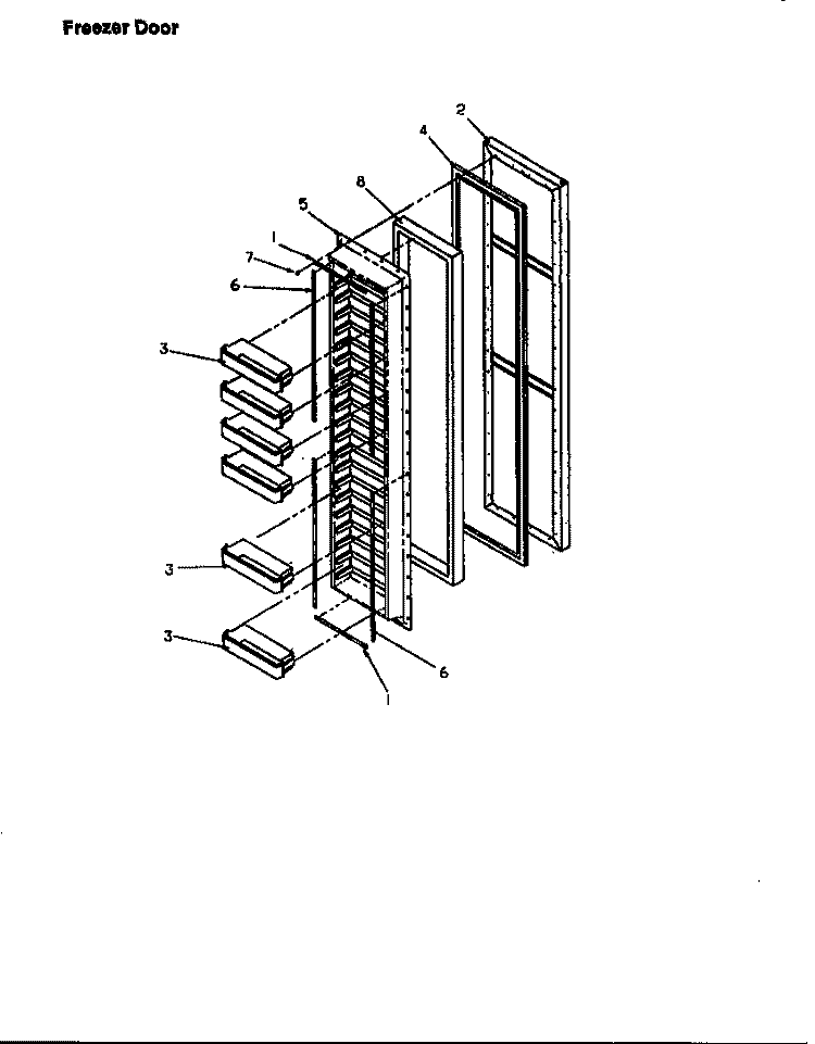 FZ DOOR Diagram and Parts List for SX22SW P1190205W W Amana Refrigerator
