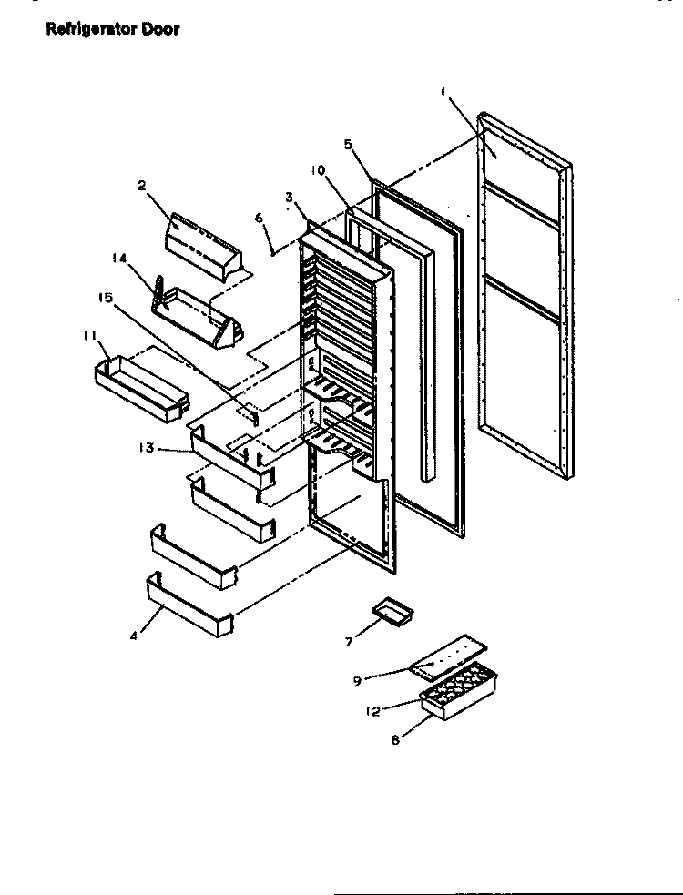 REF DOOR Diagram and Parts List for SX22SW P1190205W W Amana Refrigerator