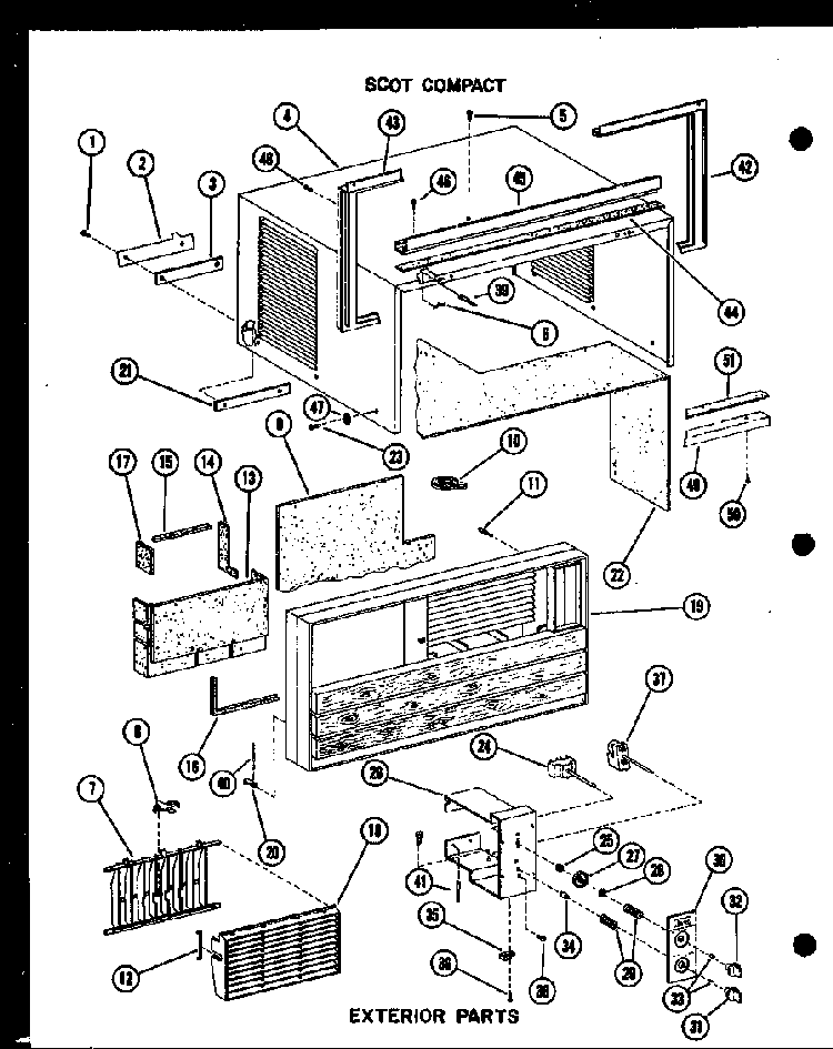 Exterior Parts Diagram and Parts List for 10-2NM P54974-2R Amana Air Conditioner