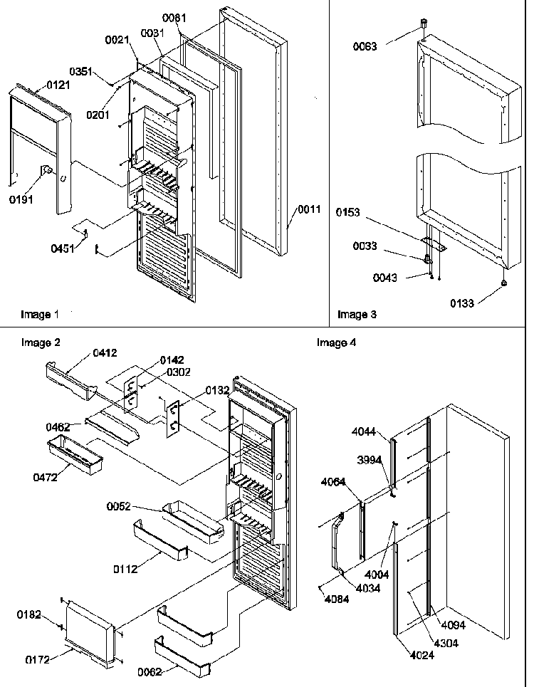 Refrigerator Door Diagram and Parts List for SRD27S4E-P1190306WE  Amana Refrigerator