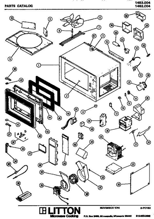 01 - Page 1 Diagram and Parts List for 1453004  Litton Microwave