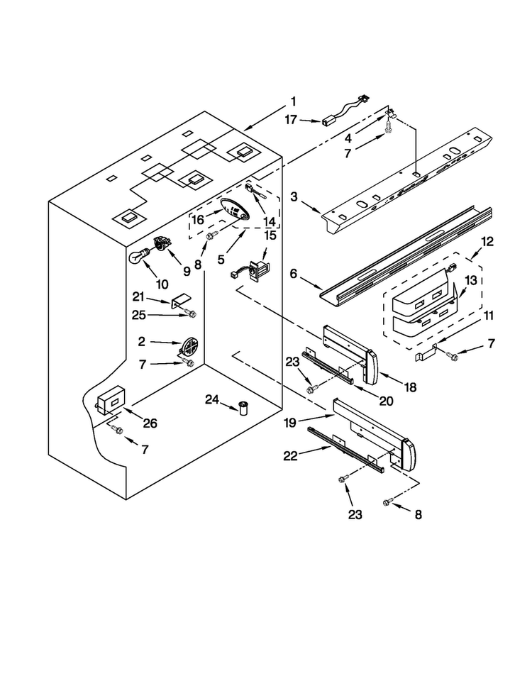 Refrigerator Liner Parts Diagram and Parts List for JB36NXFXLW02  Jenn-Air Refrigerator