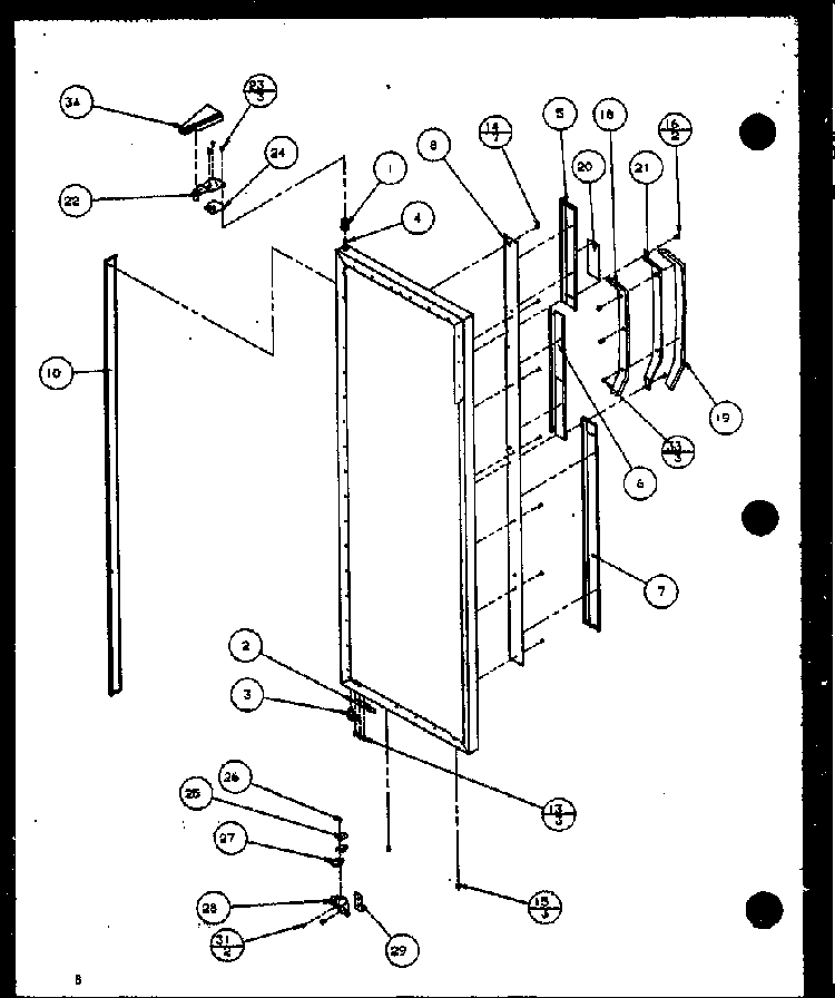 Refrigerator Door Diagram and Parts List for SX25M2L-P1154902WL  Amana Refrigerator