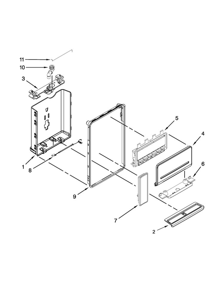 Dispenser Parts Diagram and Parts List for MFW2055YEW00  Maytag Refrigerator