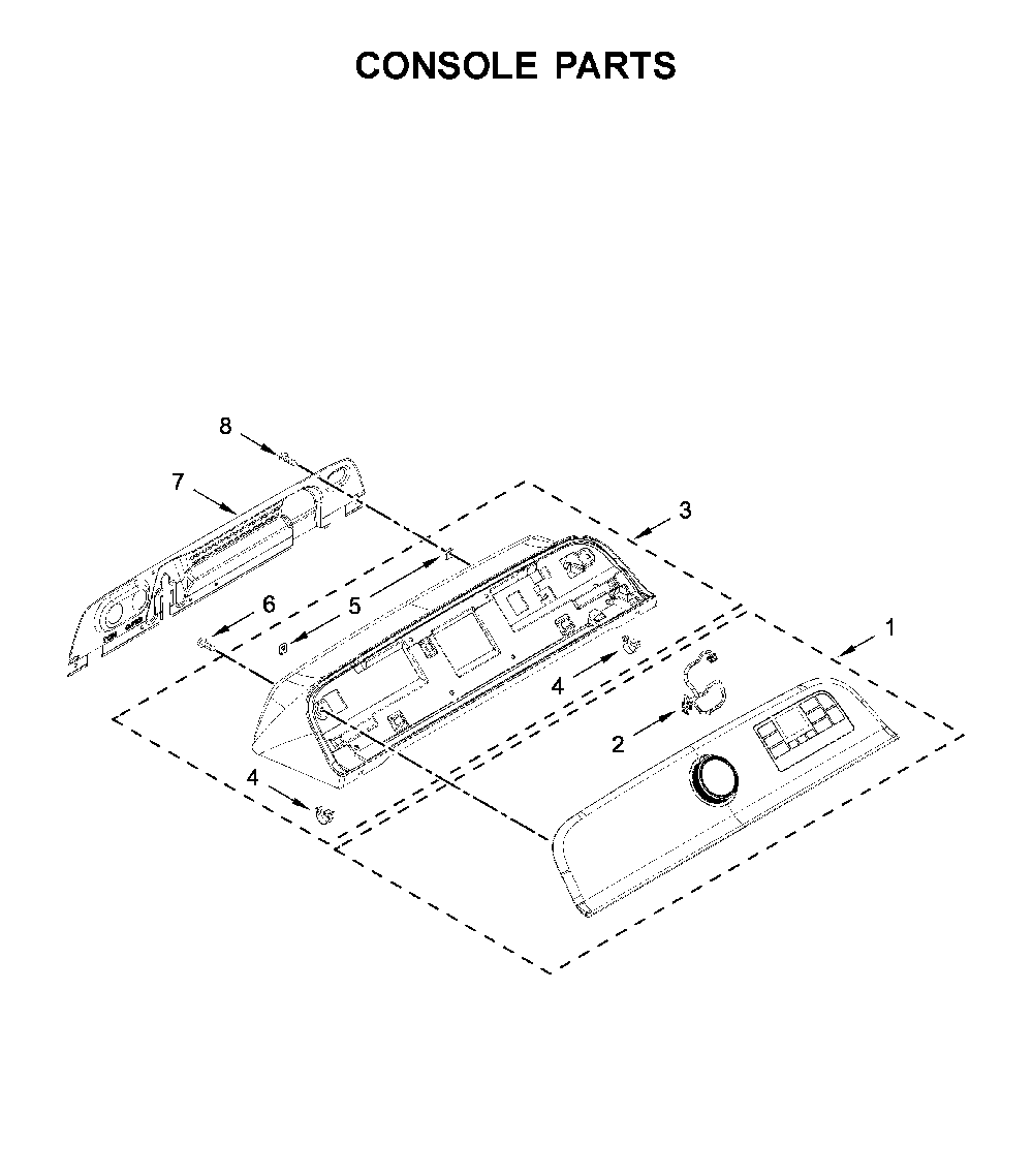 Console parts Diagram and Parts List for MVW6230HC1  Maytag Washer