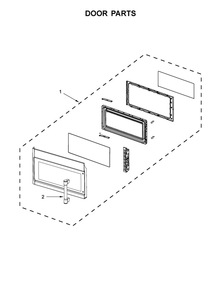 Door Parts Diagram and Parts List for MMV1174FS0  Maytag Microwave
