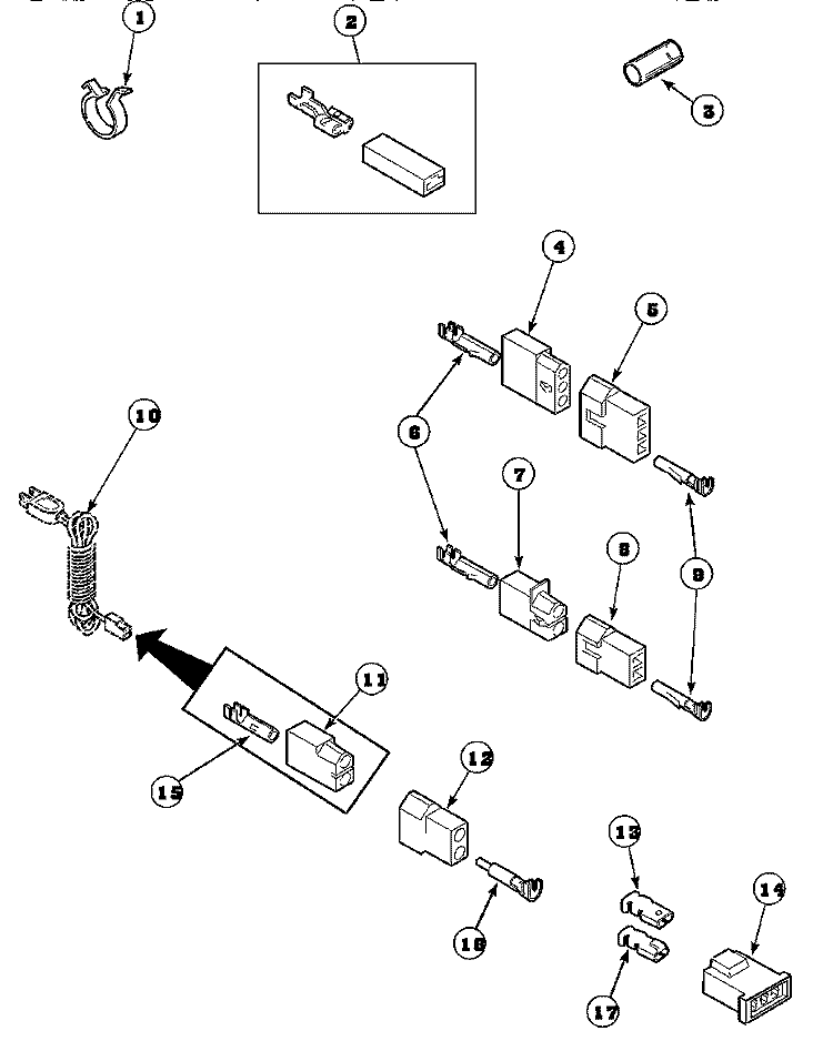 TERMINALS Diagram and Parts List for LE8267L2 PLE8267L2 Amana Dryer