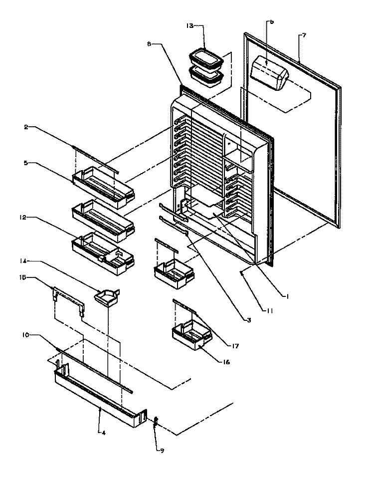 REF INNER DOOR Diagram and Parts List for BS20RB P1161507W Amana Refrigerator