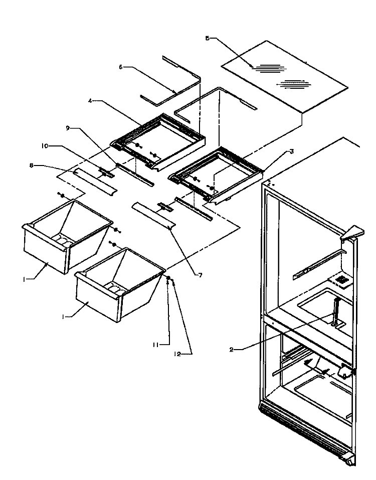 CRISPER COMPARTMENT Diagram and Parts List for BS20RB P1161507W Amana Refrigerator