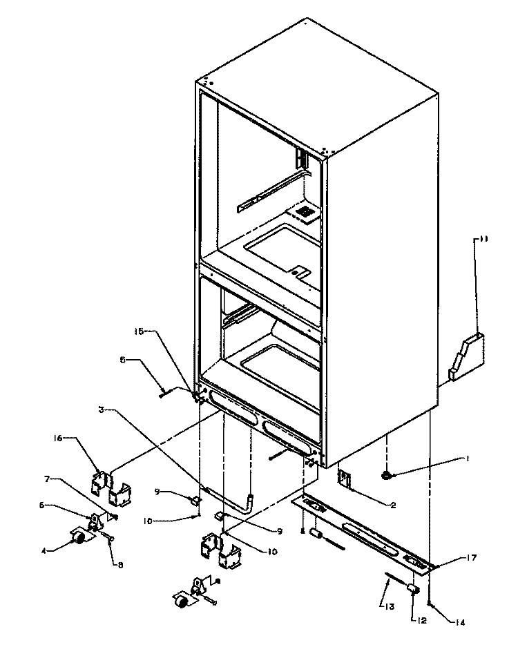 ROLLERS / DRAIN TUBE Diagram and Parts List for BS20RB P1161507W Amana Refrigerator