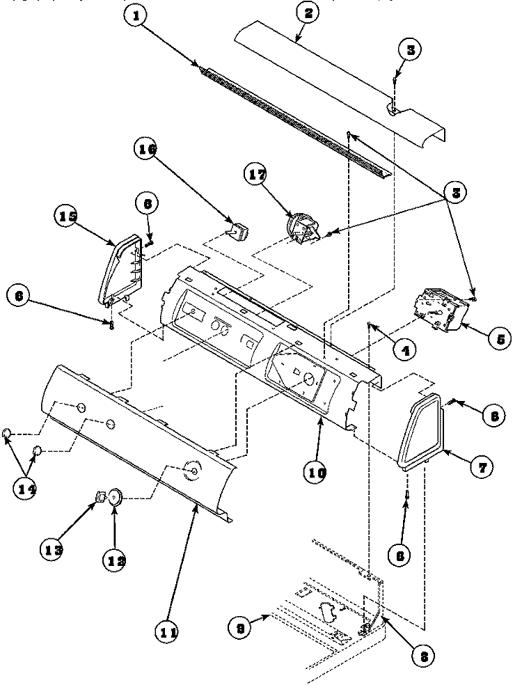 GRAPHIC PANEL, CTRL MTG PLATE AND CTRLS Diagram and Parts List for LW6163WM PLW6163WM B Amana Washer