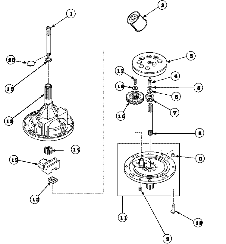 34526P TRANSMISSION ASSY Diagram and Parts List for LW6163WM PLW6163WM B Amana Washer