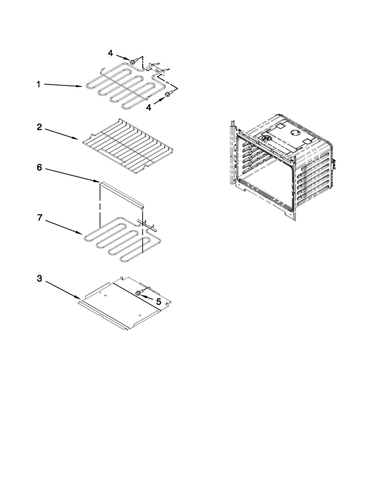 Internal Oven Parts Diagram and Parts List for MEW7627AB00  Maytag Wall Oven