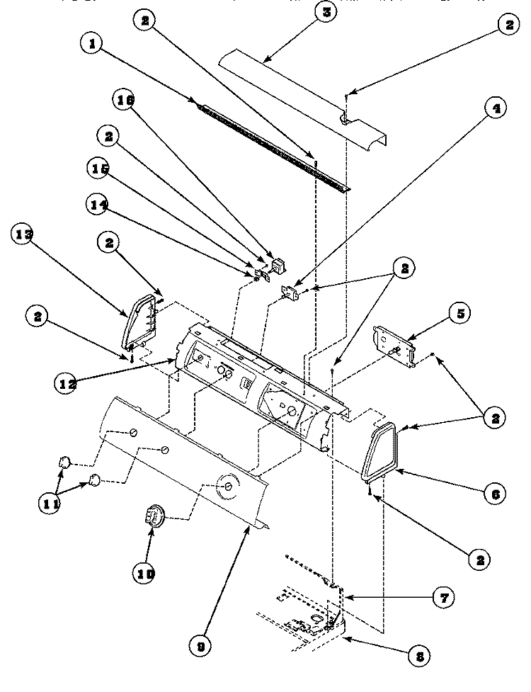 GRAPHIC PANEL, CONTROL HOOD AND CONTROLS Diagram and Parts List for LG4209W2 PLG4209W2 Amana Dryer