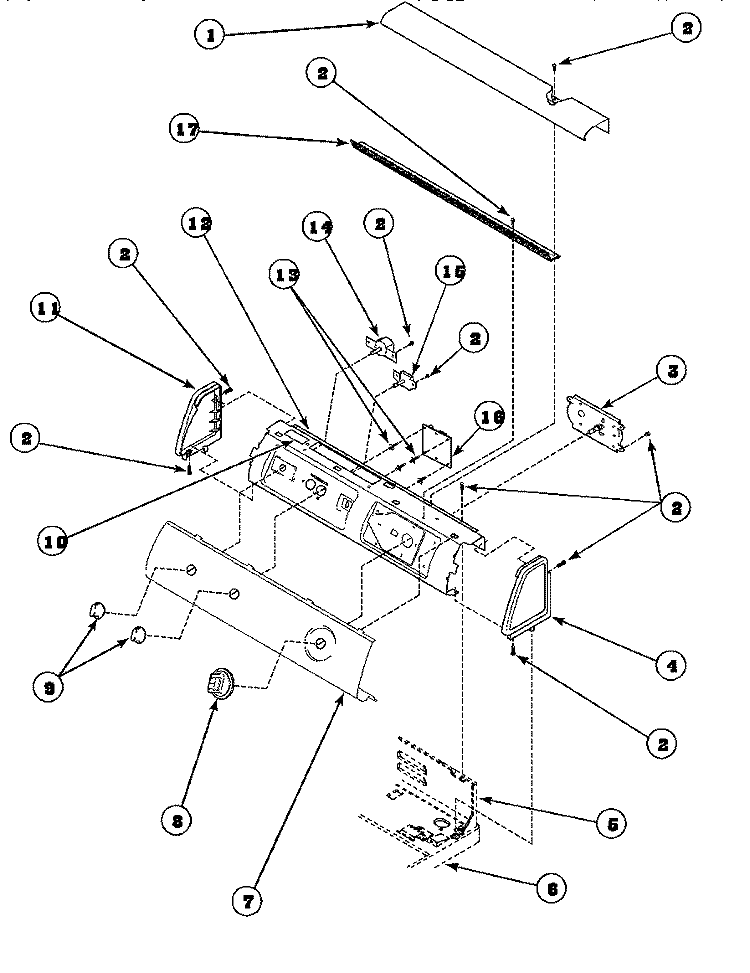GRAPHIC PANEL, CONTROL HOOD AND CONTROLS Diagram and Parts List for LG8163LM PLG8163LM Amana Dryer