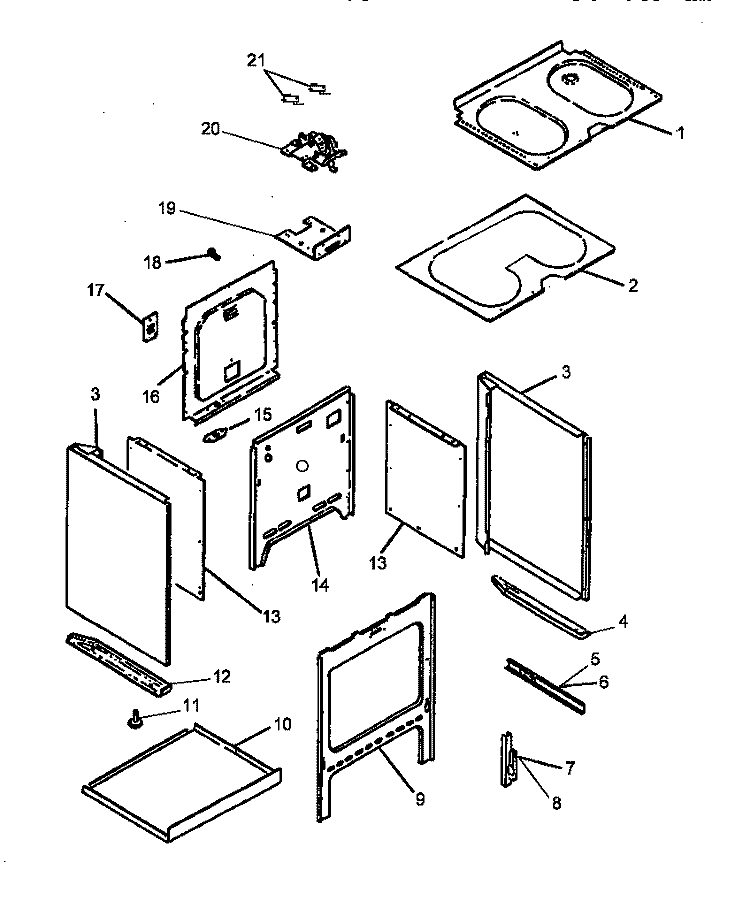 OVEN ASSY Diagram and Parts List for ARC700WW P1142698NWW Amana Range