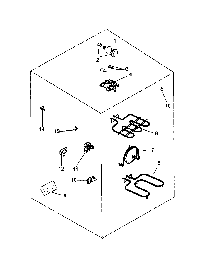 ELECTRICAL COMPONENTS Diagram and Parts List for ARTC7600E P1142641N E Amana Range