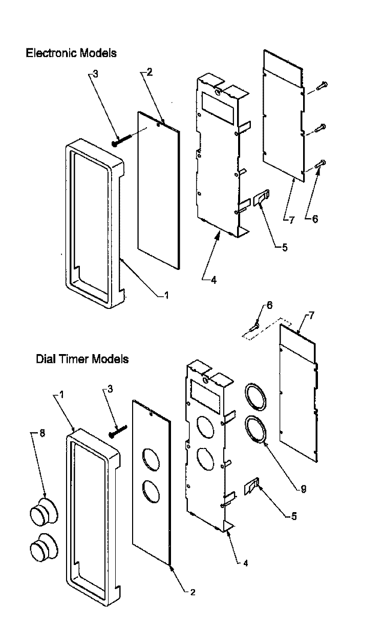 CONTROL PANEL ASSY Diagram and Parts List for DE3100I P4020004701 Amana Microwave