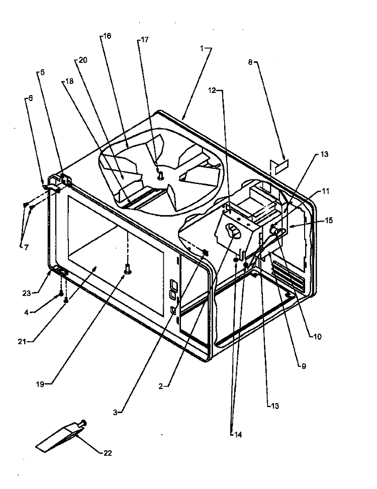 CAVITY ASSY Diagram and Parts List for EFS65D P4020006601 Menumaster Microwave