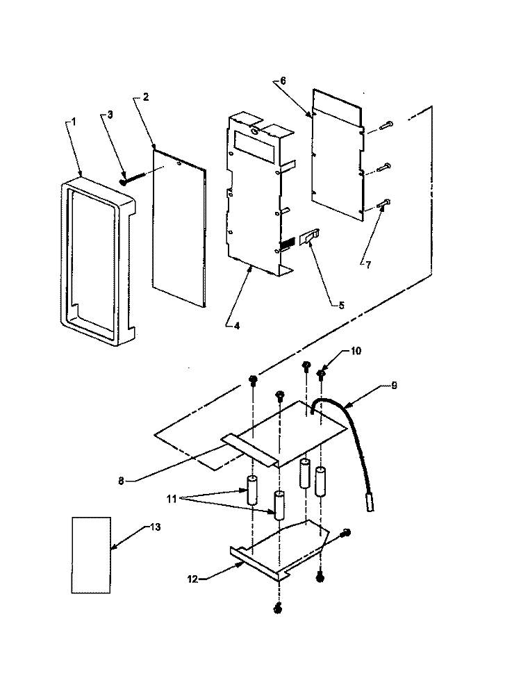 CONTROL PANEL ASSY Diagram and Parts List for U1600S P4020008202 Menumaster Microwave