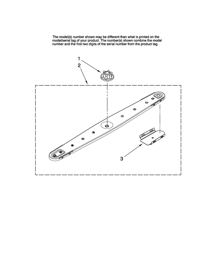 Lower Washarm Parts Diagram and Parts List for MDBH945AWB42  Maytag Dishwasher