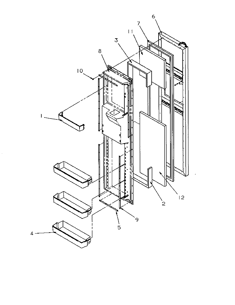 FZ DOOR Diagram and Parts List for SXD22S2L P1190416W L Amana Refrigerator
