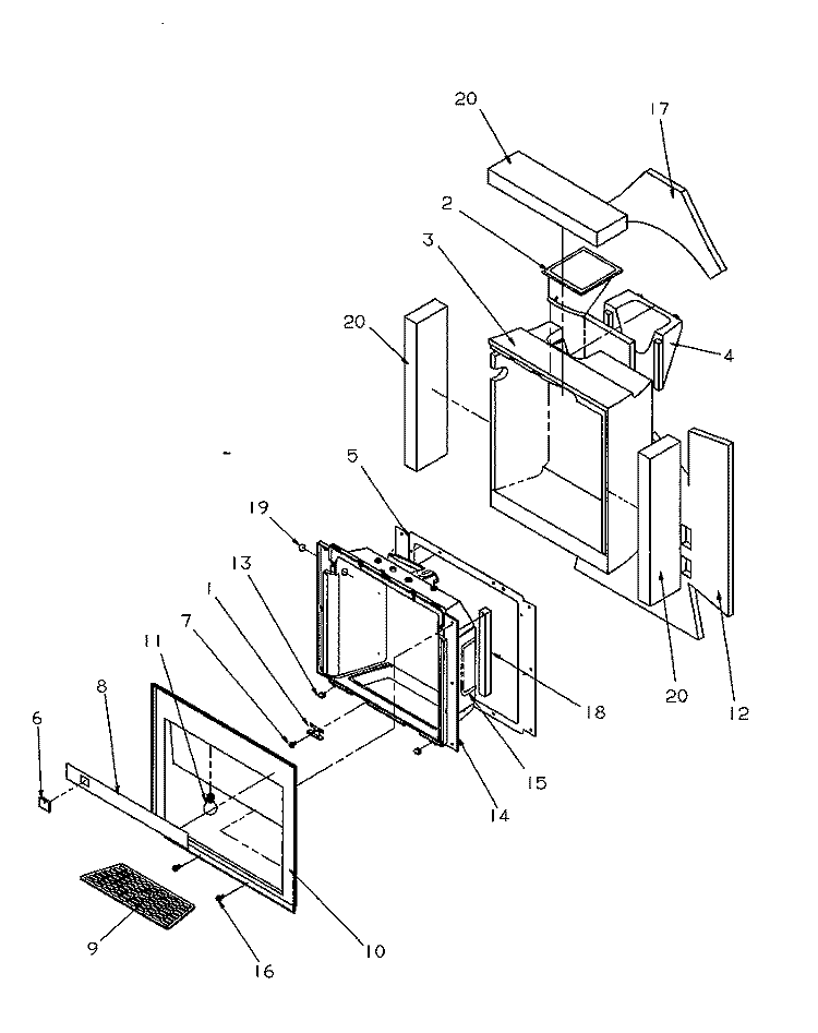 ICE AND WATER CAVITY ASSY Diagram and Parts List for SXD22S2L P1190416W L Amana Refrigerator